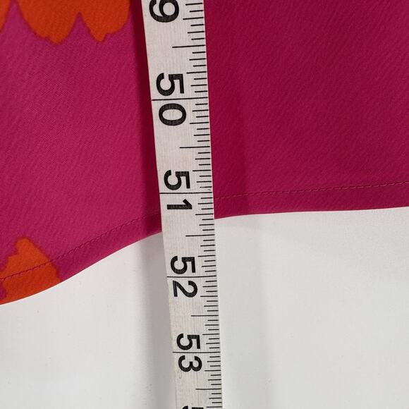 Bar III Slip Dress Womens Medium Pink Orange Floral Maxi Draped Neck - Picture 4 of 8